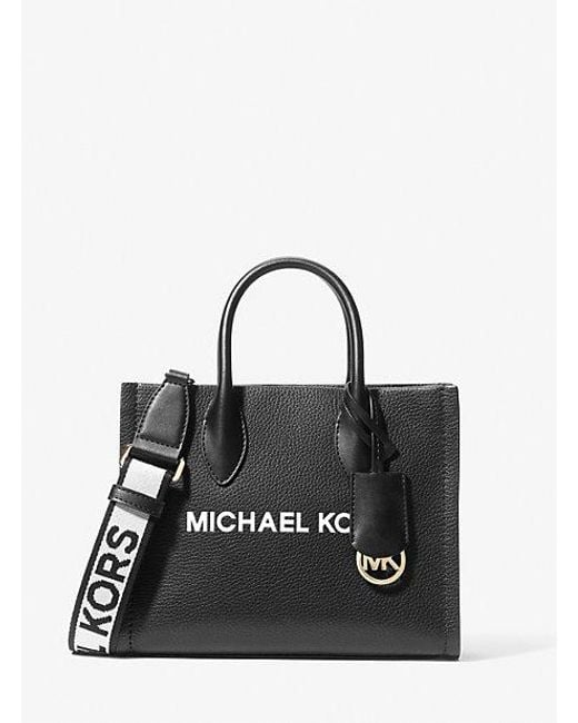 Michael Kors Black Mirella Small Pebbled Leather Crossbody Bag