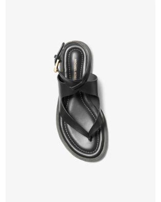 MICHAEL Michael Kors Black Mk Irene Leather Wrap Sandal
