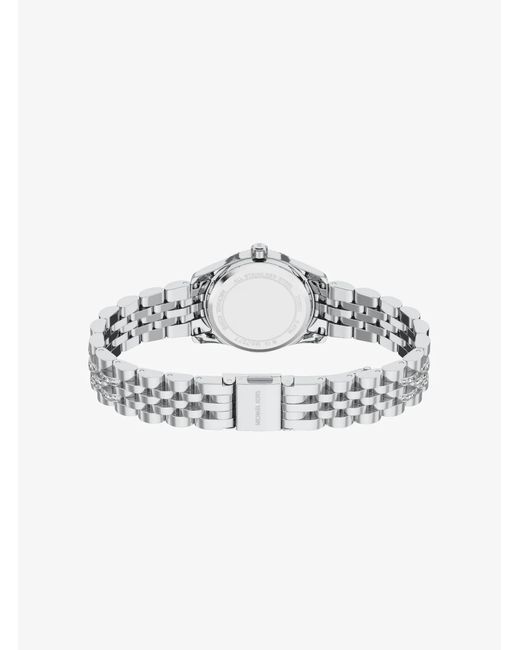 Michael Kors White Petite Lexington Pavé-Tone Watch