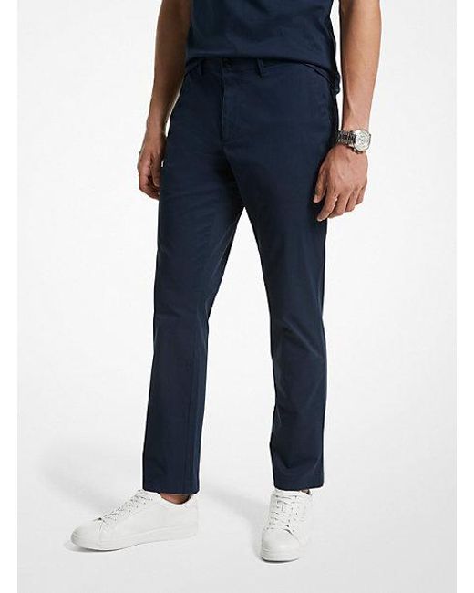 Michael Kors Blue Slim-fit Cotton Blend Chino Pants for men