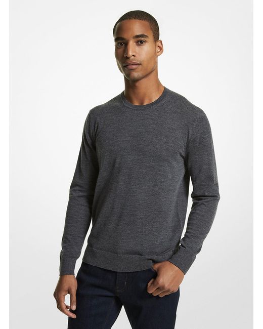 Michael Kors Gray Mk Merino Wool Jumper for men