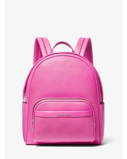 Michael Kors Pink Mk Bex Medium Pebbled Leather Backpack