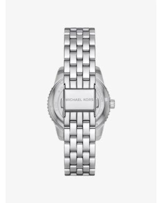 Michael Kors White Mini Bryant Pavé Logo-Tone Watch