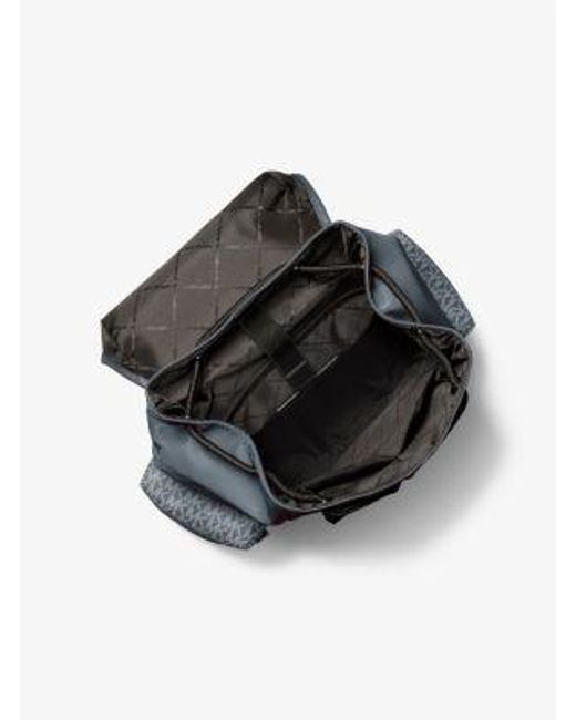 Michael Kors Blue Cooper Signature Logo And Nylon Backpack for men
