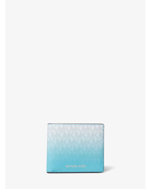 Michael Kors Blue Hudson Ombré Logo Billfold Wallet for men