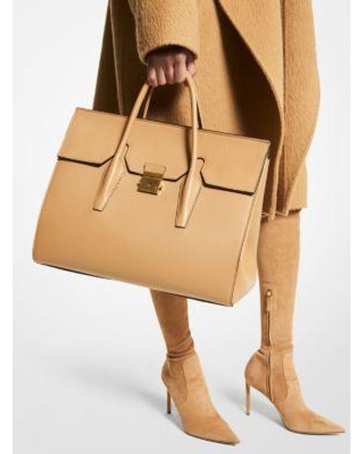 Michael Kors Natural Campbell Leather Weekender Bag