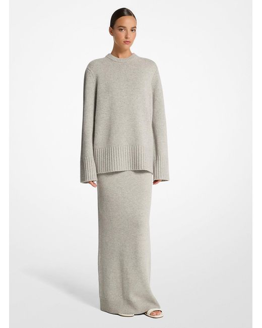 Michael Kors Gray Mk Oversized Cashmere Jumper