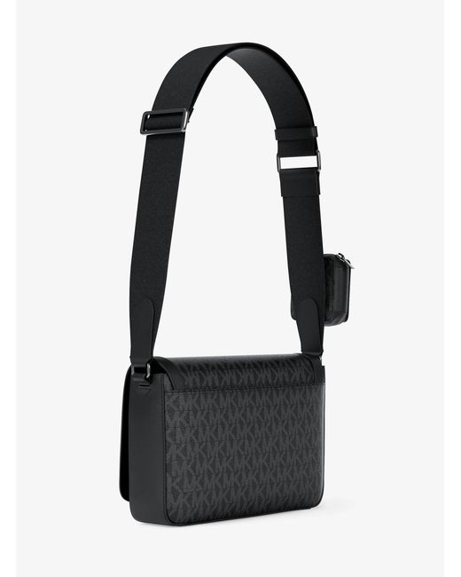 Michael Kors Gray Hudson Mini Signature Logo Crossbody Bag With Airpod Case For Apple Airpods Pro for men