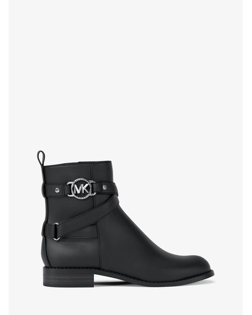 MICHAEL Michael Kors Black Mk Rory Leather Ankle Boot