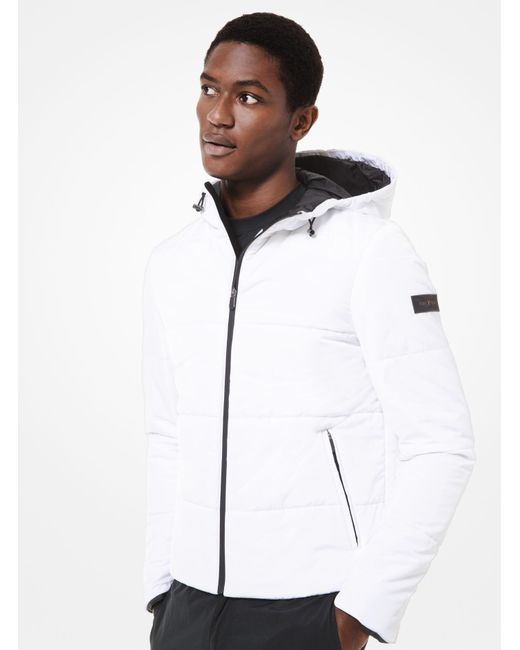 Michael Kors White Kors X Tech Hooded Puffer Jacket