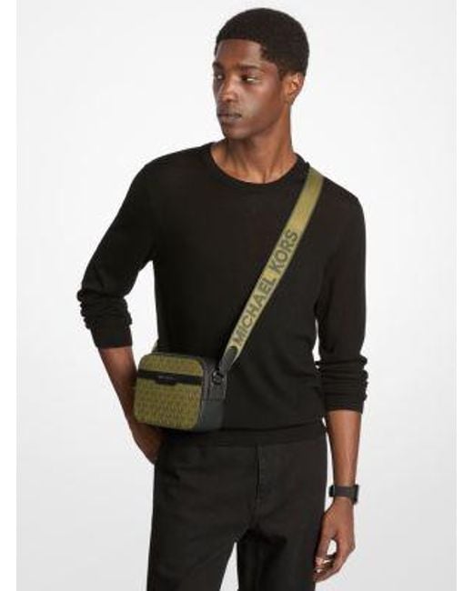 Michael Kors Green Hudson Signature Logo Camera Crossbody Bag for men