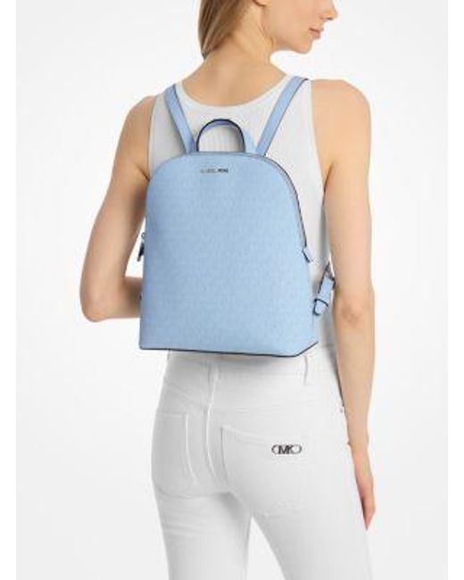 Michael Kors Blue Cindy Large Signature Logo Backpack