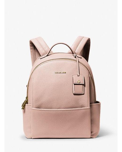 Michael Kors Pink Sable Medium Pebbled Leather Backpack