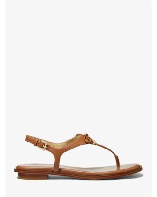 MICHAEL Michael Kors Brown Nori Leather T-strap Sandal