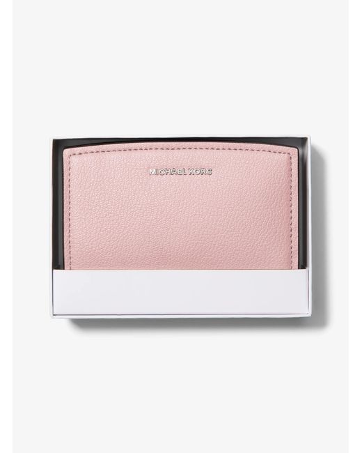 Michael Kors Pink Bryant Medium Pebbled Leather Wallet