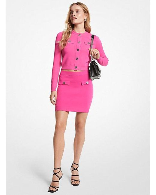 MICHAEL Michael Kors Pink Stretch Knit Mini Skirt