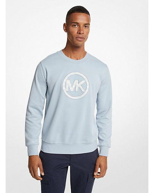 Michael Kors Blue Logo Charm Cotton Blend Sweatshirt