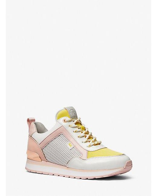Michael Kors White Maddy Color-block Mixed-media Trainer