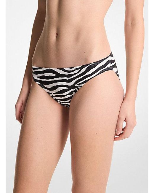 Michael Kors Black Zebra Print Bikini Bottom