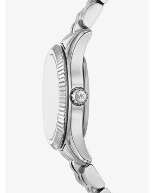 Michael Kors White Petite Lexington Pavé-Tone Watch