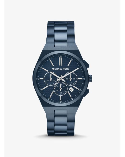 Reloj Lennox oversize en tono azul Michael Kors de hombre de color Blue