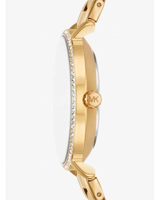 Michael Kors Metallic Mk Mini Pyper Pavé-Tone Watch And Jewlery Gift Set
