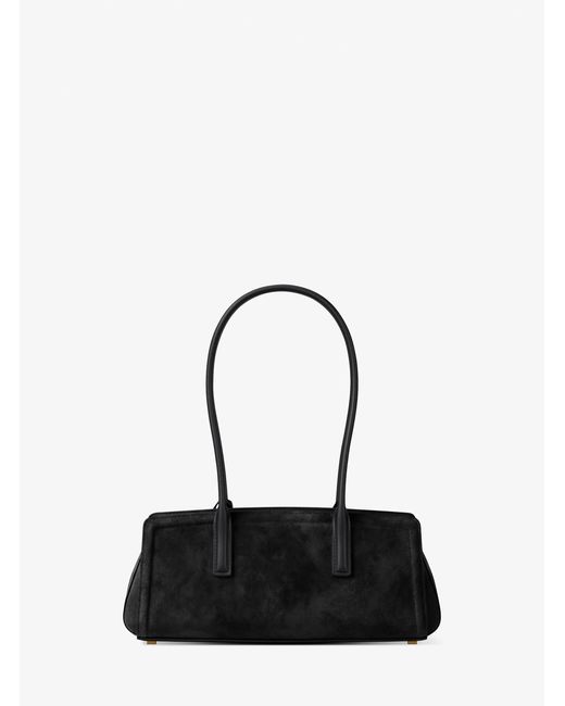 MICHAEL Michael Kors Black Mk Laila Small Suede Shoulder Bag