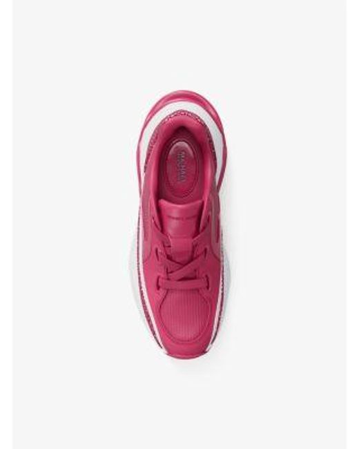 Michael Kors Pink Mk Toni Mixed-Media Trainers