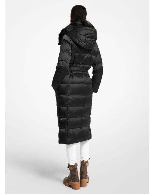 Michael Kors Quilted Nylon Belted Puffer Coat in Black for Men | Lyst