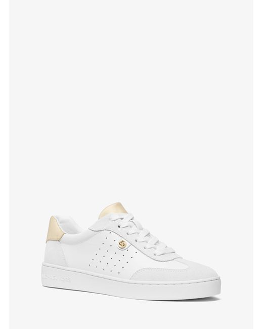 Michael Kors White Mk Scotty Leather Trainers