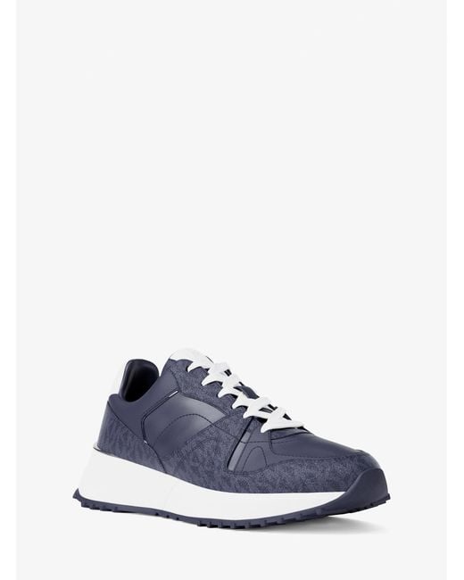 MICHAEL Michael Kors Blue Mk Jaime Mixed-Media Trainer