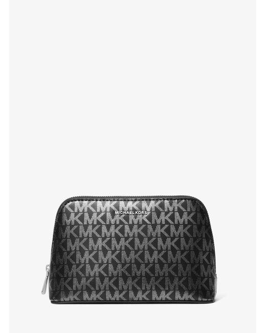 MICHAEL Michael Kors Gray Mk Jet Set Small Metallic Signature Logo Travel Kit