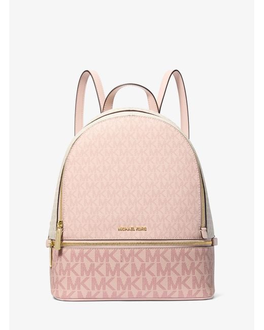 Michael Kors Pink Multicolor Leather Backpack