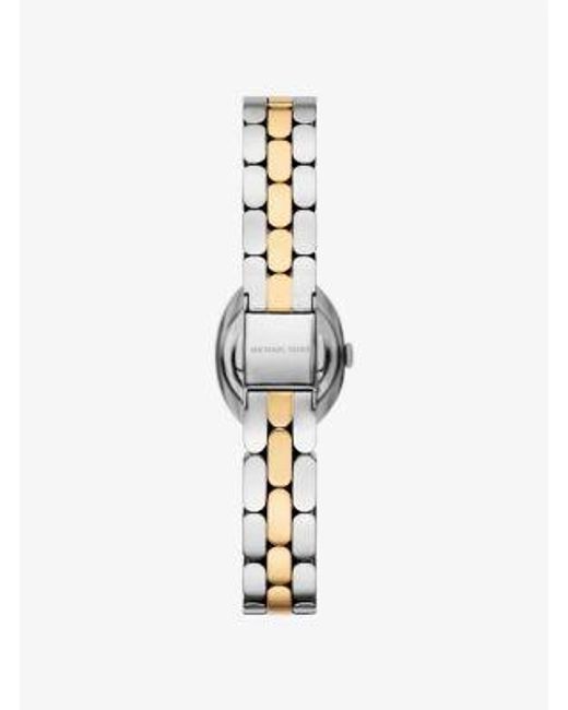 Michael Kors White Mini Maude Two-Tone Watch