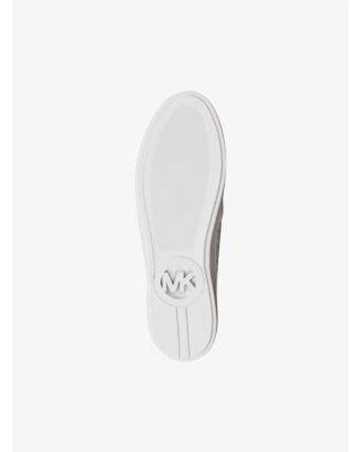 Michael Kors White Teddi Signature Logo Slip-On Sneaker