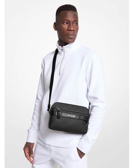 Bandolera Hudson con logotipo y bolsillos Michael Kors de hombre de color Black
