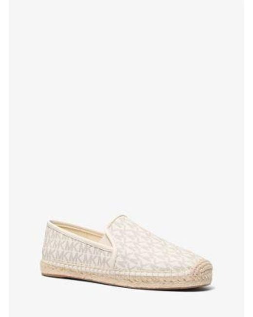Michael Kors White Hastings Signature Logo Slip-On Espadrille