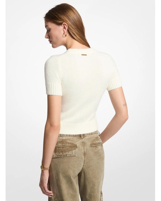 MICHAEL Michael Kors White Mk Knit Short-Sleeve Jumper