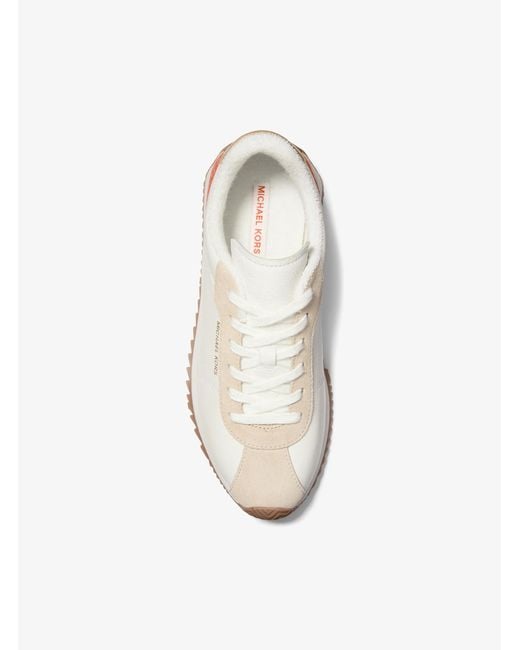MICHAEL Michael Kors White Mk Rhodes Color-Block Leather And Signature Logo Trainer