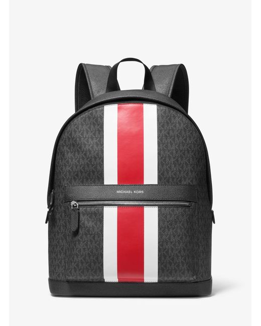 Michael Kors Red Mason Signature Logo Stripe Backpack for men
