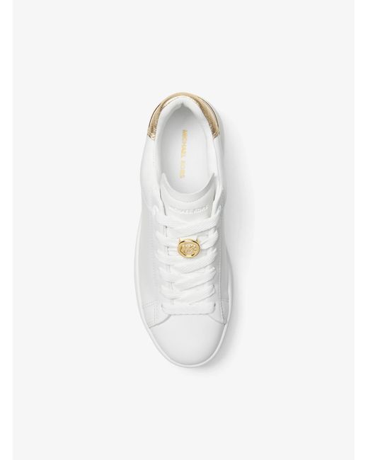 MICHAEL Michael Kors White Mk Dottie Leather Platform Trainers