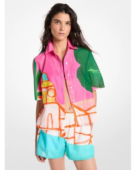 Michael Kors White Mk Michael Kors X Christina Zimpel Cotton Lawn Shirt
