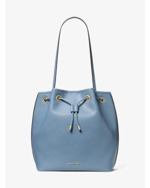 Michael Kors Blue Avery Medium Bucket Messenger Bag