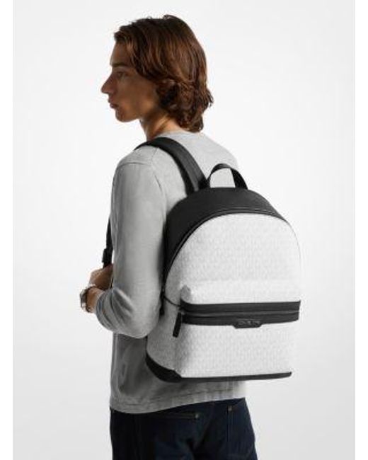 Michael Kors Black Cooper Signature Logo Backpack for men