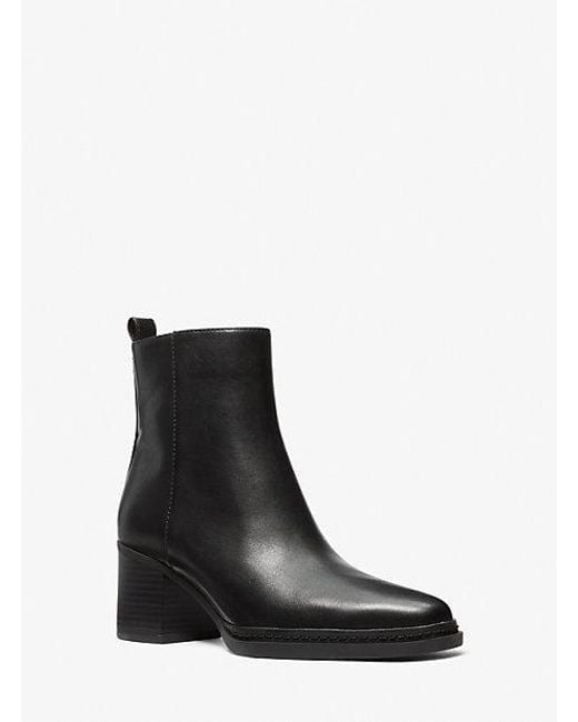 MICHAEL Michael Kors Black Mk Lex Leather Boot