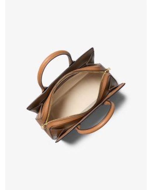 MICHAEL Michael Kors Brown Laila Medium Signature Logo Satchel