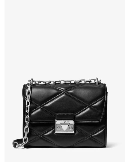 Michael Kors Serena Small Quilted Faux Leather Crossbody Bag in Black ...