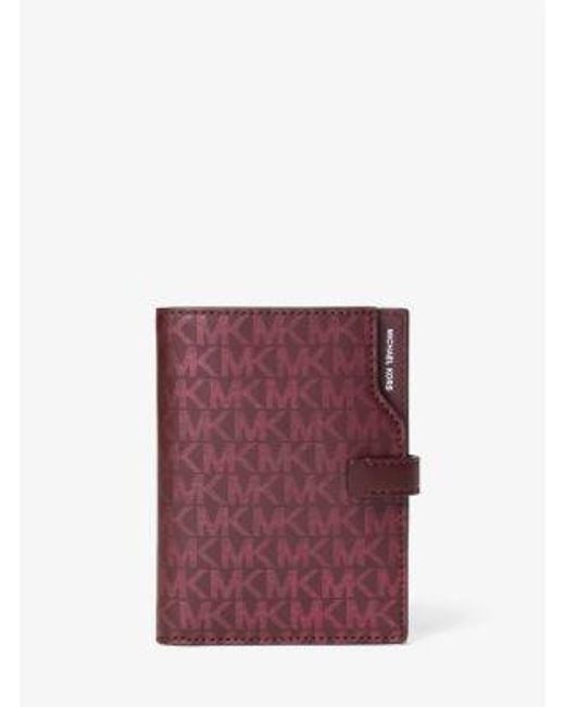 Mk Portafoglio Porta Passaporto Jet Set Con Stampa Logo Metallizzata di MICHAEL Michael Kors in Purple
