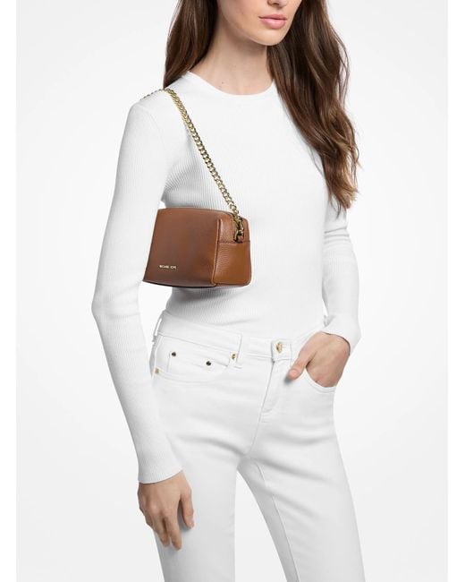 MICHAEL Michael Kors Brown Mk Bryant Small Pebbled Leather Crossbody Bag