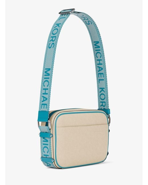 MICHAEL Michael Kors Blue Mk Maeve Large Canvas Crossbody Bag